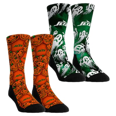  New York Jets Rock Em Youth Halloween Crew Socks 2-Pack Set - Orange