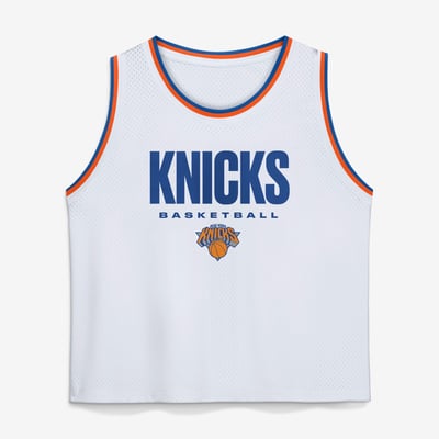  New York Knicks Fanatics  Accurate Pass Mesh Tank Top - White
