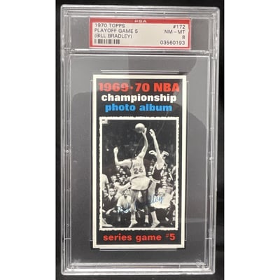 1970-71 Topps #172 1969-70 NBA Championship Game 5 Bill Bradley PSA 8