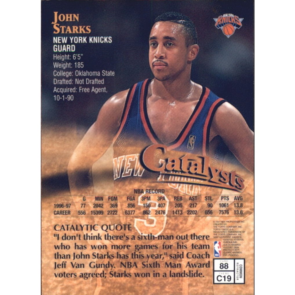 1997-98 Finest Refractors #88 John Starks B