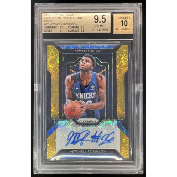 2018-19 Prizm Fastbreak Rookies Gold Prizm Mitchell Robinson RC 