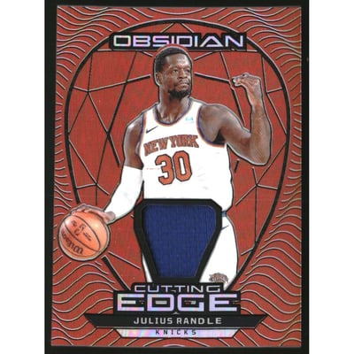 2023-24 Panini Obsidian Cutting Edge Memorabilia Orange Flood #18 Julius Randle
