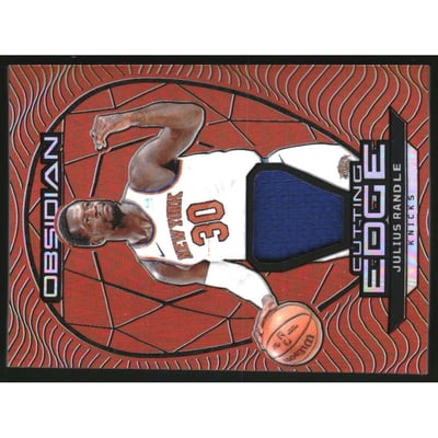 2023-24 Panini Obsidian Cutting Edge Memorabilia Orange Flood #18 Julius Randle