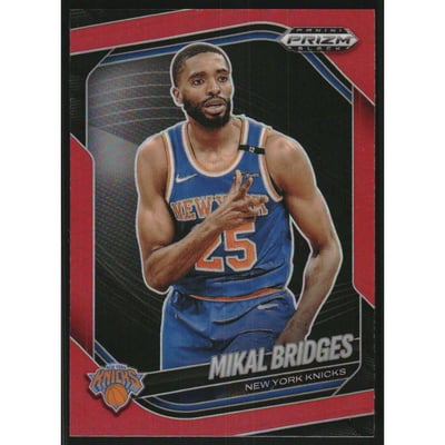 2024-25 Panini Prizm Black Prizms Red #158 Mikal Bridges