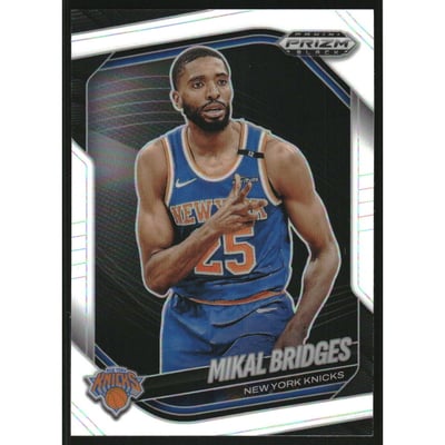 2024-25 Panini Prizm Black Prizms White #158 Mikal Bridges