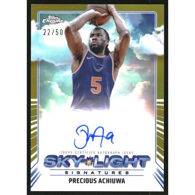 2024-25 Topps Chrome Sky-Light Signatures Gold Refractors #SLSPAC Precious Achiuwa