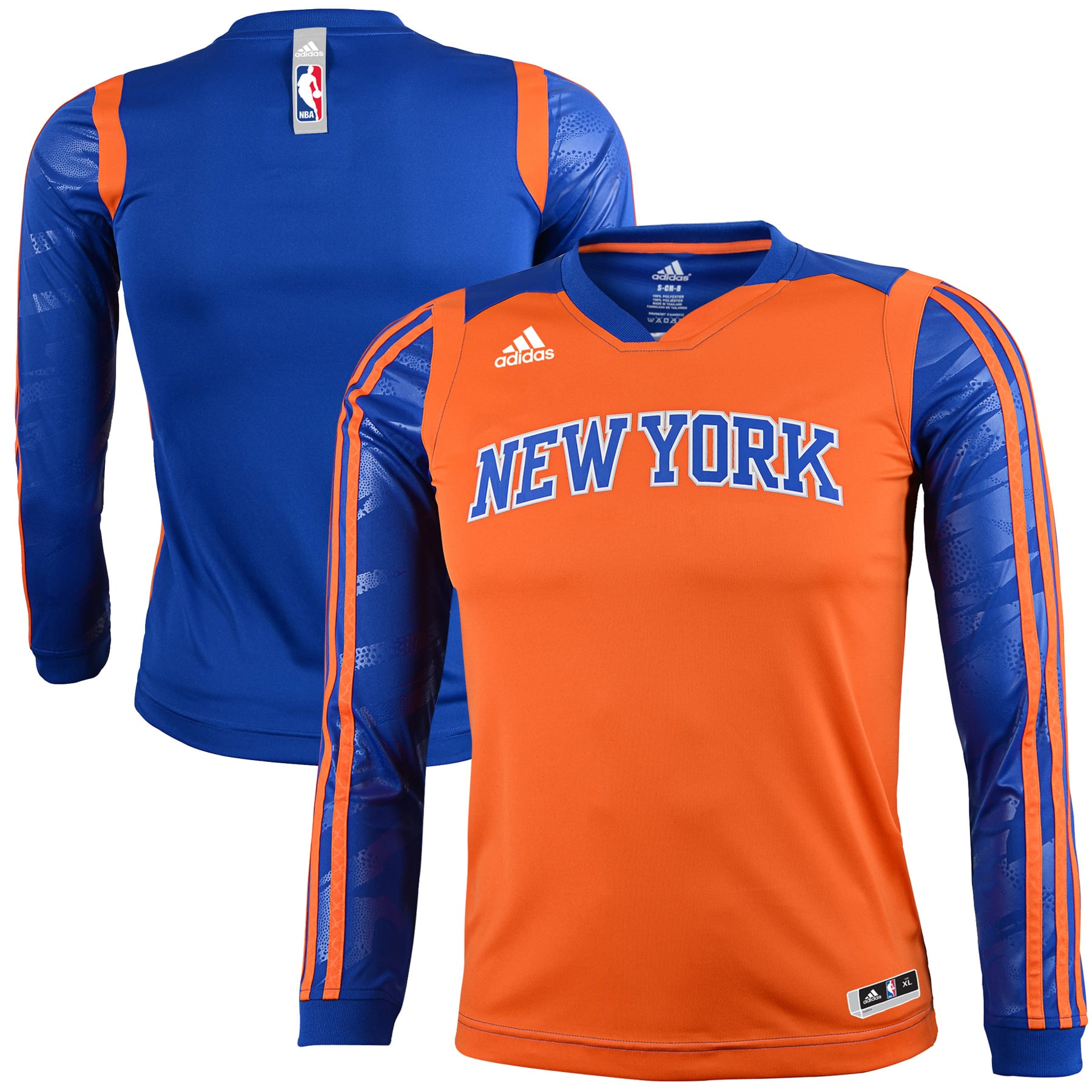 adidas New York Knicks Youth On-Court Impact Long Sleeve Shooting 