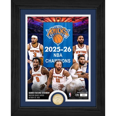 New York Knicks Highland Mint Limited Edition 2026 NBA Championship Banner 13" x 16" Bronze Coin Photo Mint