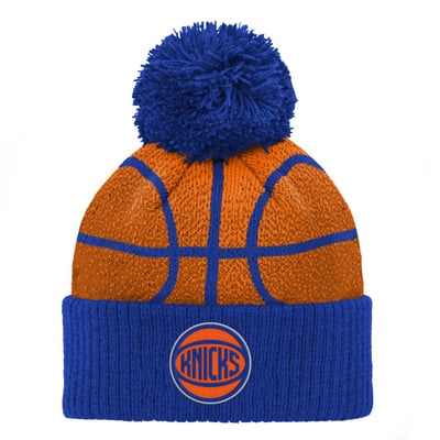 New York Knicks Infant Basketball Head Cuffed Knit Hat with Pom - Blue