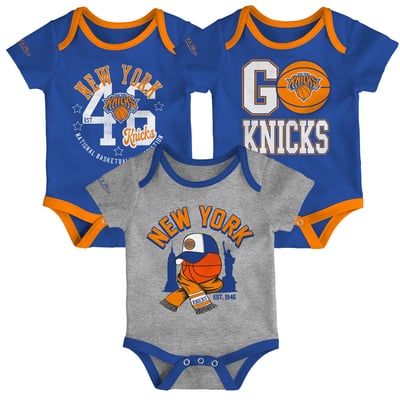 New York Knicks Mitchell & Ness Infant Fanbase 3-Pack Bodysuit Set