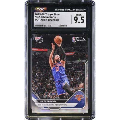 Jalen Brunson New York Knicks 2025-26 Topps Now 25-26 NBA Champions #C1 CGC Authenticated MINT+ 9.5 Card