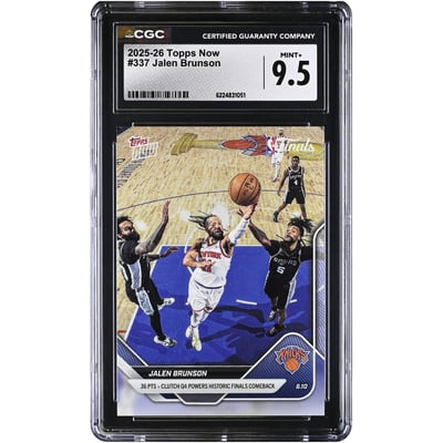 Jalen Brunson New York Knicks 2025-26 Topps Now Historic Finals Comeback #337 CGC Authenticated MINT+ 9.5 Card