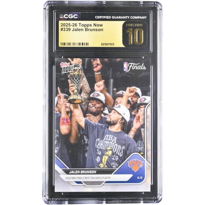 Jalen Brunson New York Knicks 2025-26 Topps Now NBA Finals MVP #339 CGC Authenticated PRISTINE 10 Card