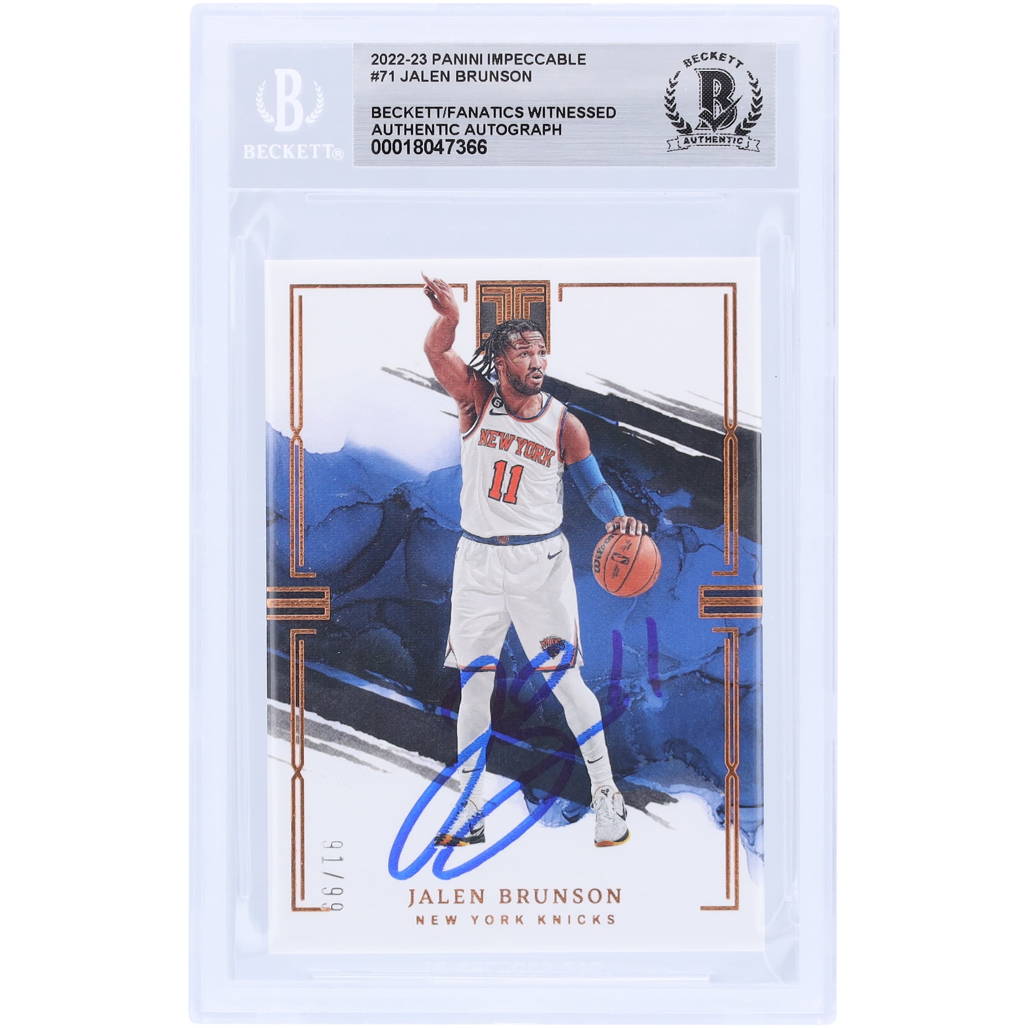 Jalen Brunson New York Knicks Autographed 2022-23 Panini 