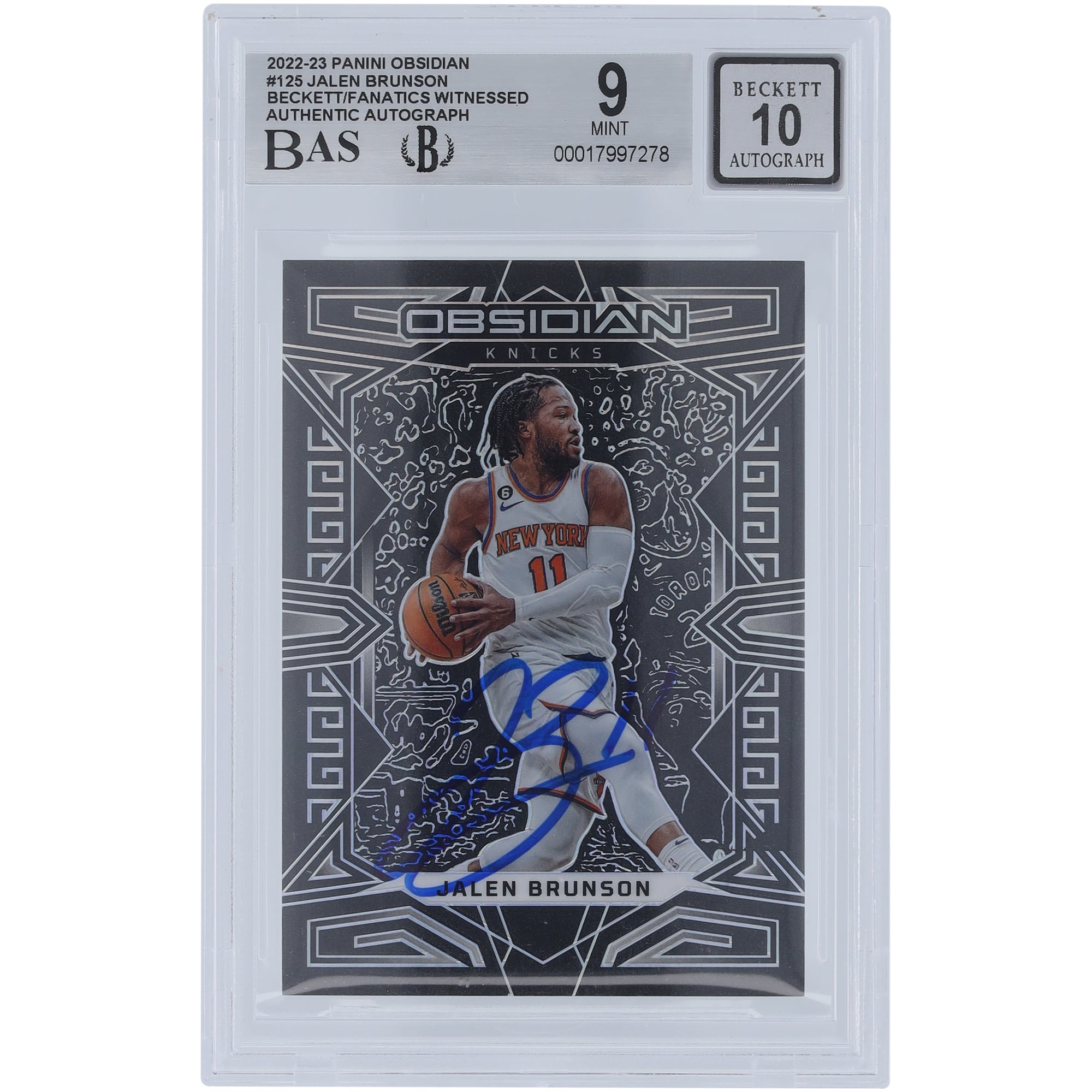 Jalen Brunson New York Knicks Autographed 2022-23 Panini Obsidian 