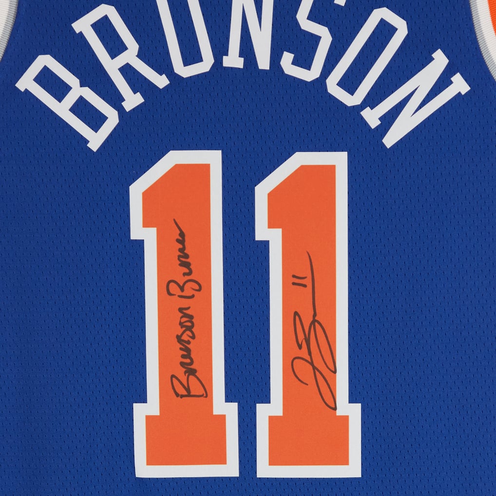 Jalen Brunson New York Knicks Autographed Fanatics Authentic Nike Blue ...