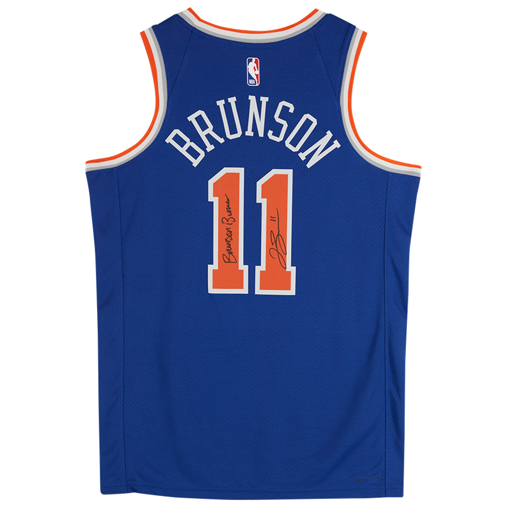 Jalen Brunson New York Knicks Autographed Fanatics Authentic Nike Blue ...