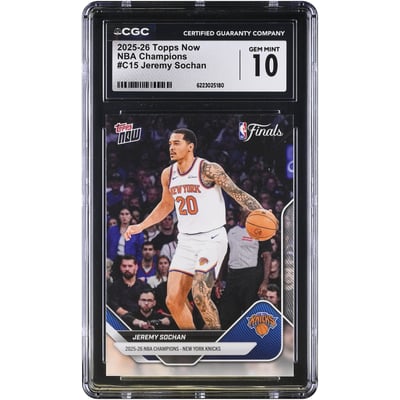 Jeremy Sochan New York Knicks 2025-26 Topps Now 25-26 NBA Champions #C15 CGC Authenticated GEM MINT 10 Card