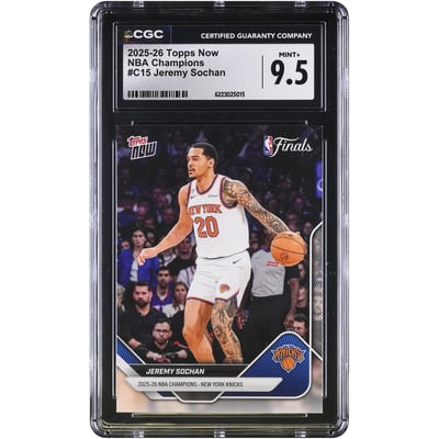 Jeremy Sochan New York Knicks 2025-26 Topps Now 25-26 NBA Champions #C15 CGC Authenticated MINT+ 9.5 Card