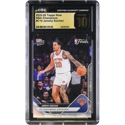 Jeremy Sochan New York Knicks 2025-26 Topps Now 25-26 NBA Champions #C15 CGC Authenticated PRISTINE 10 Card