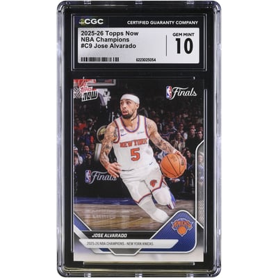 Jose Alvarado New York Knicks 2025-26 Topps Now 25-26 NBA Champions #C9 CGC Authenticated GEM MINT 10 Card