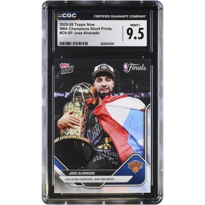 Jose Alvarado New York Knicks 2025-26 Topps Now NBA Champions Short Prints #C9-SP CGC Authenticated MINT+ 9.5 Card