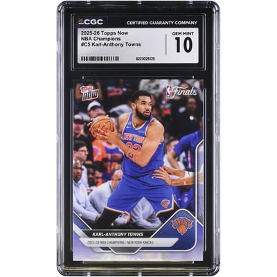 Karl-Anthony Towns New York Knicks 2025-26 Topps Now 25-26 NBA Champions #C5 CGC Authenticated GEM MINT 10 Card