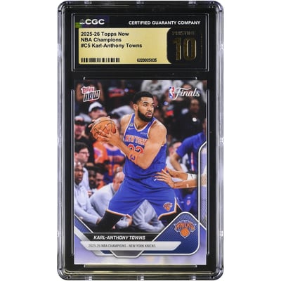 Karl-Anthony Towns New York Knicks 2025-26 Topps Now 25-26 NBA Champions #C5 CGC Authenticated PRISTINE 10 Card