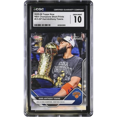 Karl-Anthony Towns New York Knicks 2025-26 Topps Now NBA Champions Short Prints #C5-SP CGC Authenticated GEM MINT 10 Card