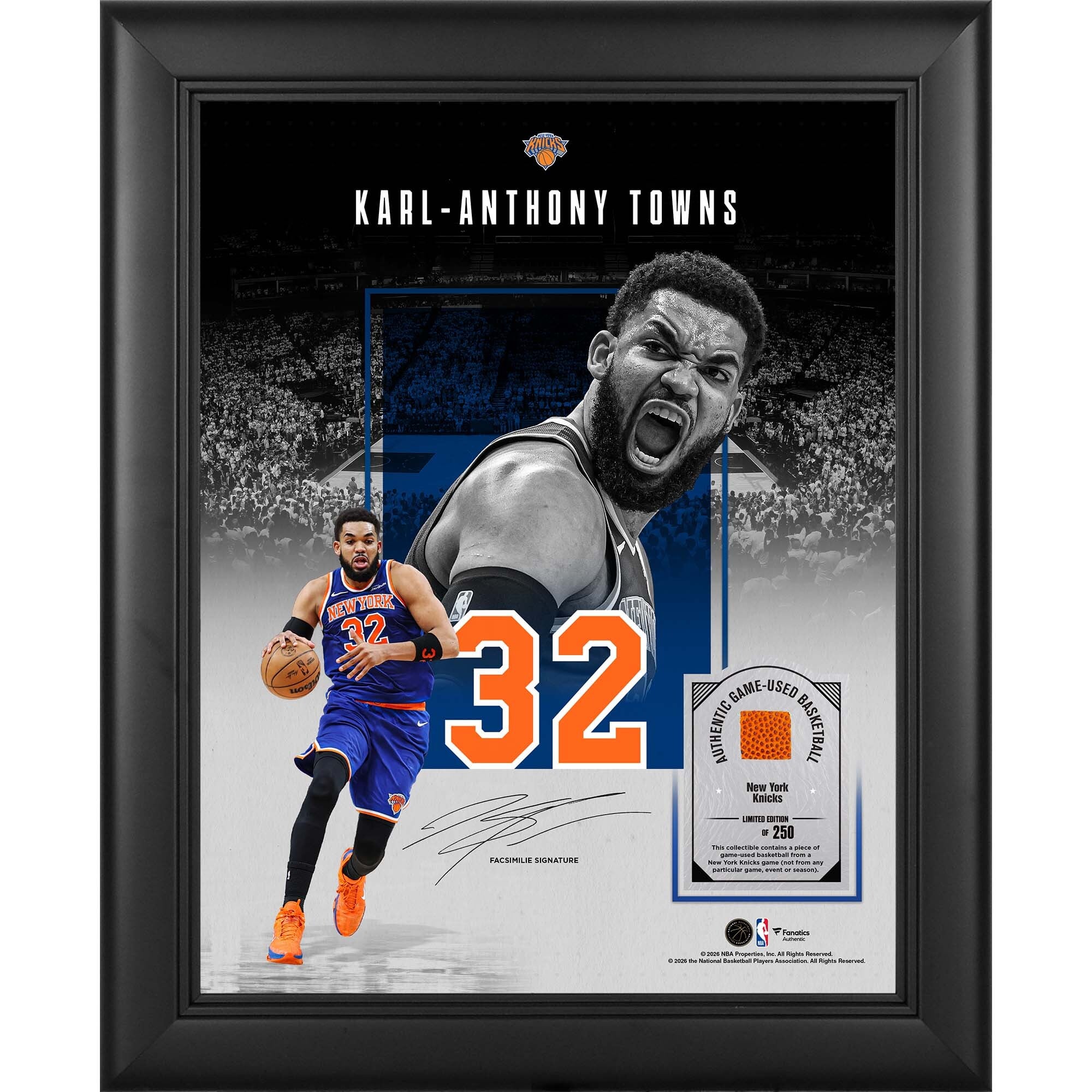 カール＝アンソニー・タウンズ（ニューヨーク・ニックス）のサイン複製 