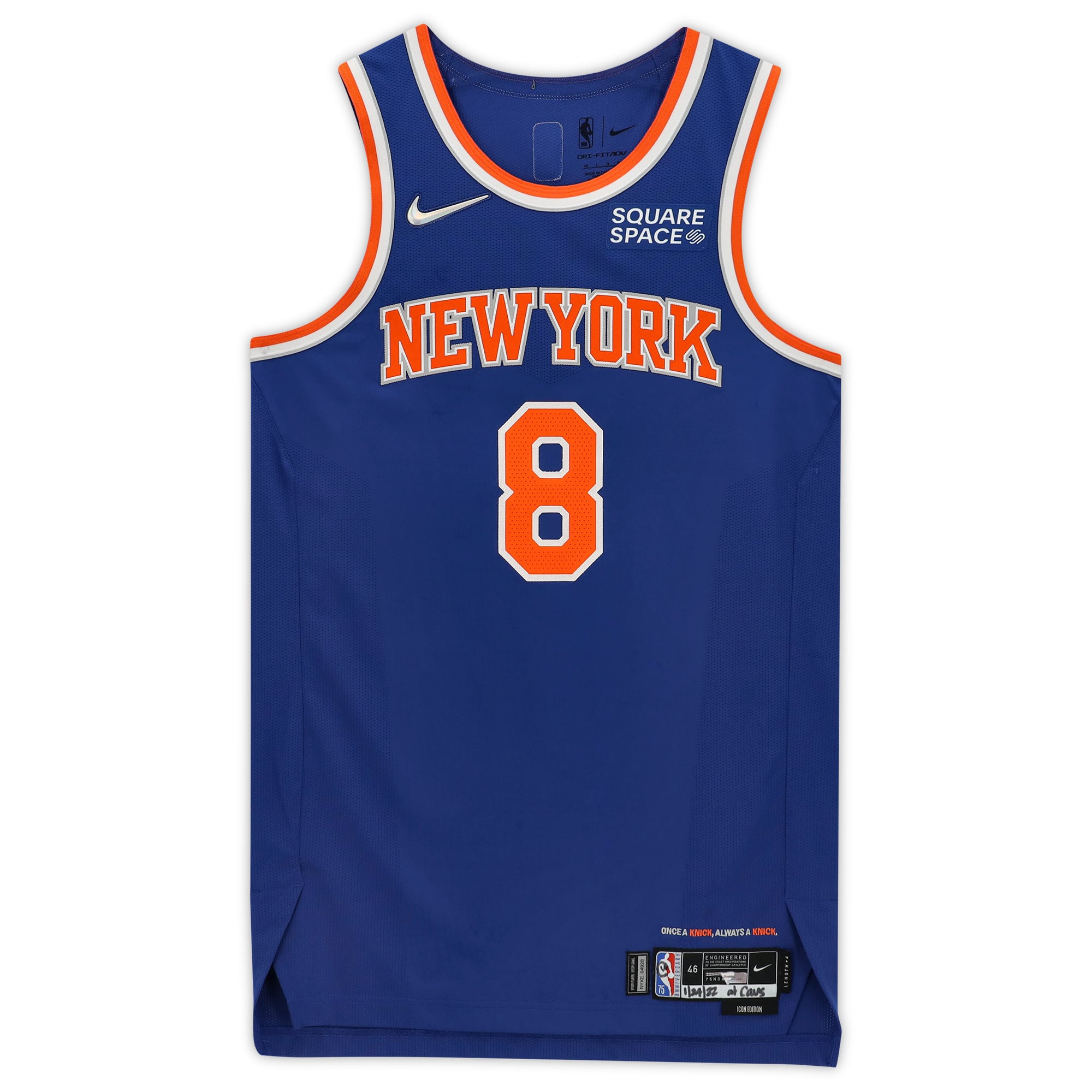 【実使用ユニフォーム】 ニューヨーク ニックス ケンバ ウォーカー KEMBA New York Knicks Kemba Walker Fanatics Authentic Blue Game-Used #8
