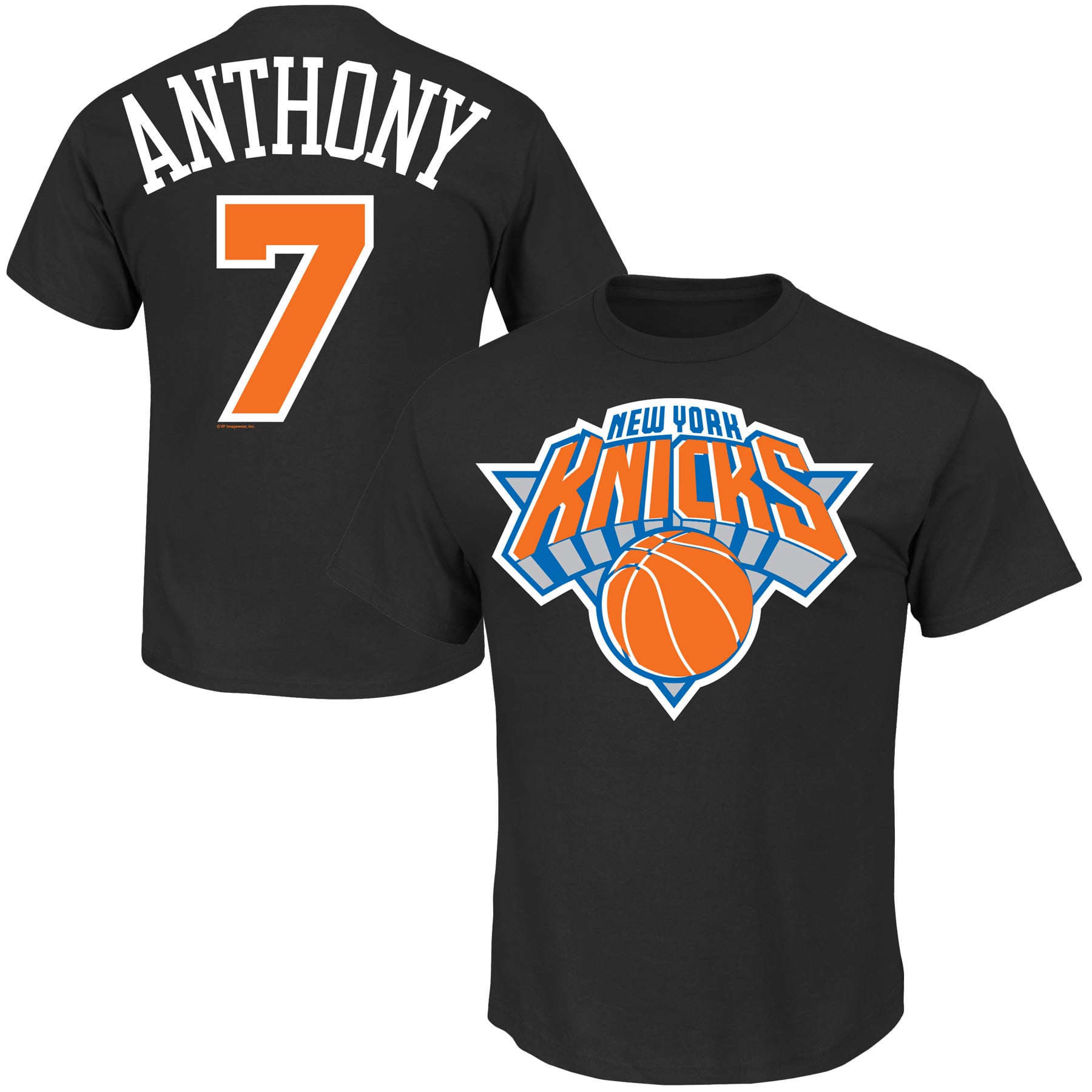 Majestic Carmelo Anthony New York Knicks Player T-Shirt - Black