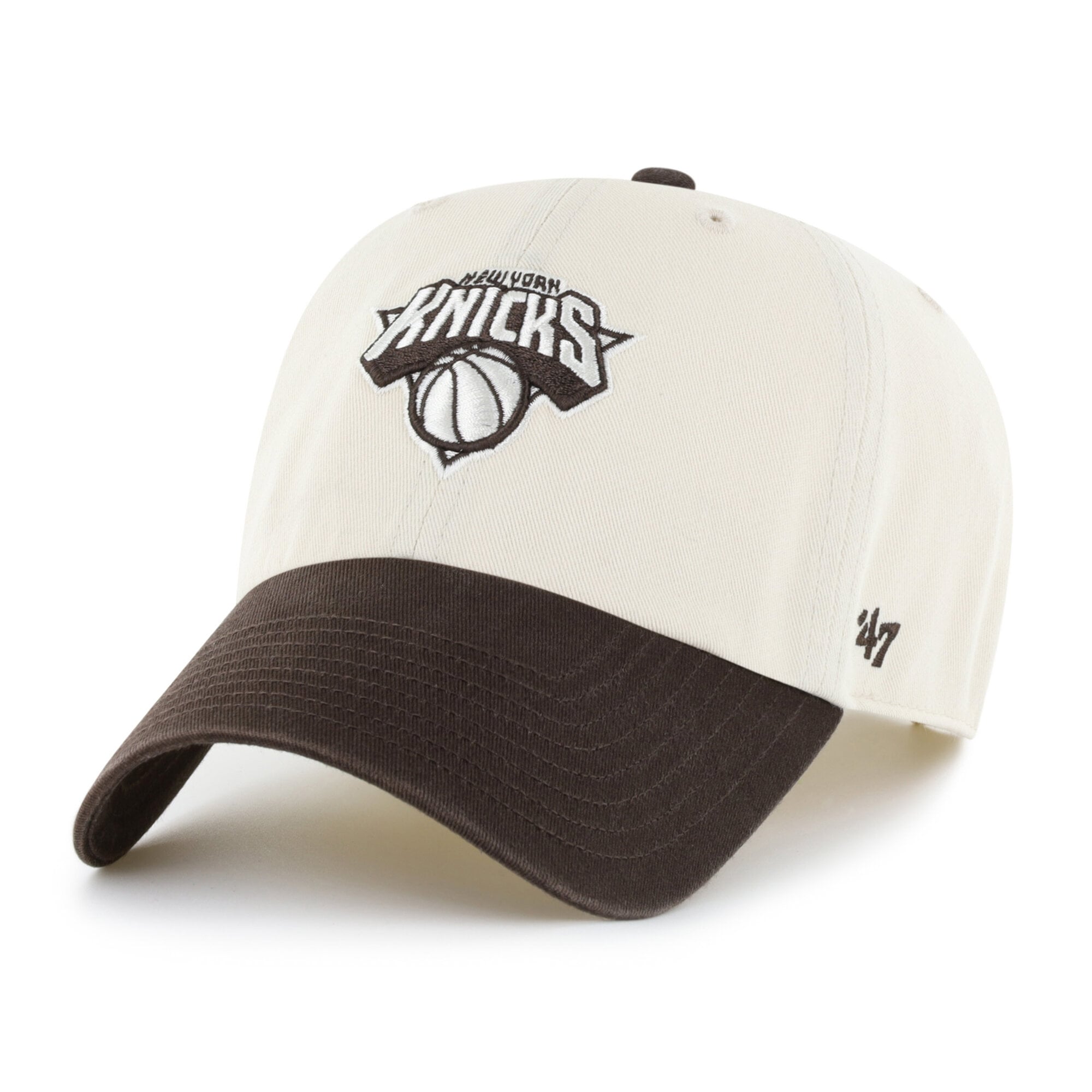 Nyu Design Men's New York Knicks '47 Natural/Brown Two-Tone Clean Up Adjustable Hat