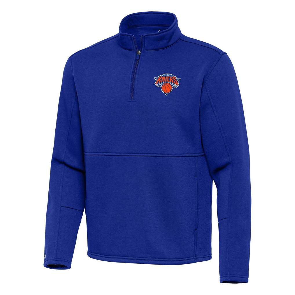 New York Knicks Antigua  Twist Quarter-Zip Pullover Top – Blue