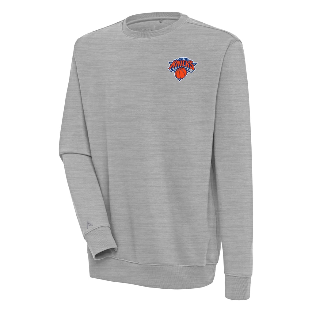  New York Knicks Antigua Victory Pullover Sweatshirt - Heather Gray