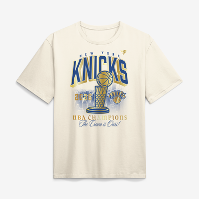 New York Knicks Fanatics 2026 NBA Finals Champions The Crown Is Ours T-Shirt - Cream