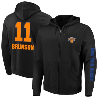 Jalen Brunson New York Knicks Fanatics Big & Tall Full-Zip Hoodie - Black