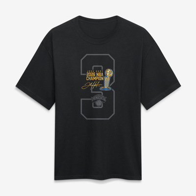 Josh Hart New York Knicks Fanatics 2026 NBA Champions Trophy Collection Heavyweight T-Shirt - Black