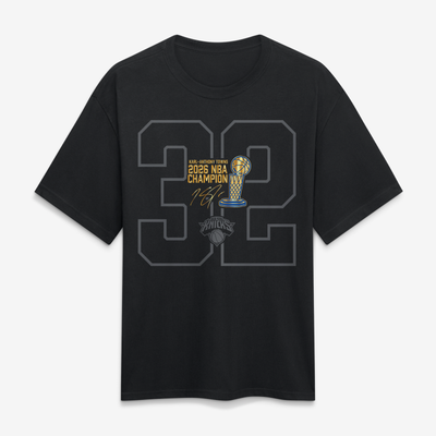 Karl-Anthony Towns New York Knicks Fanatics 2026 NBA Champions Trophy Collection Heavyweight T-Shirt - Black