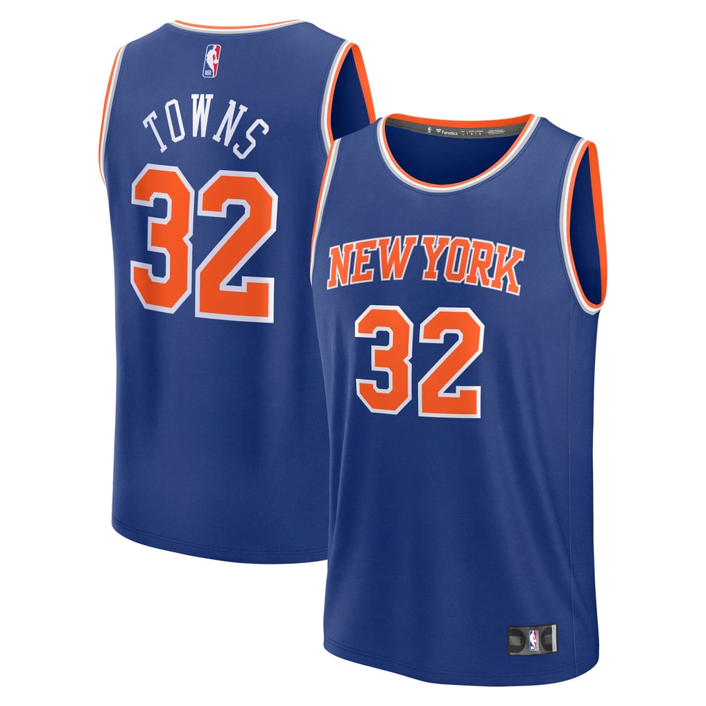 Men's New York Knicks Karl-Anthony Towns Fanatics Blue Fast Break ...