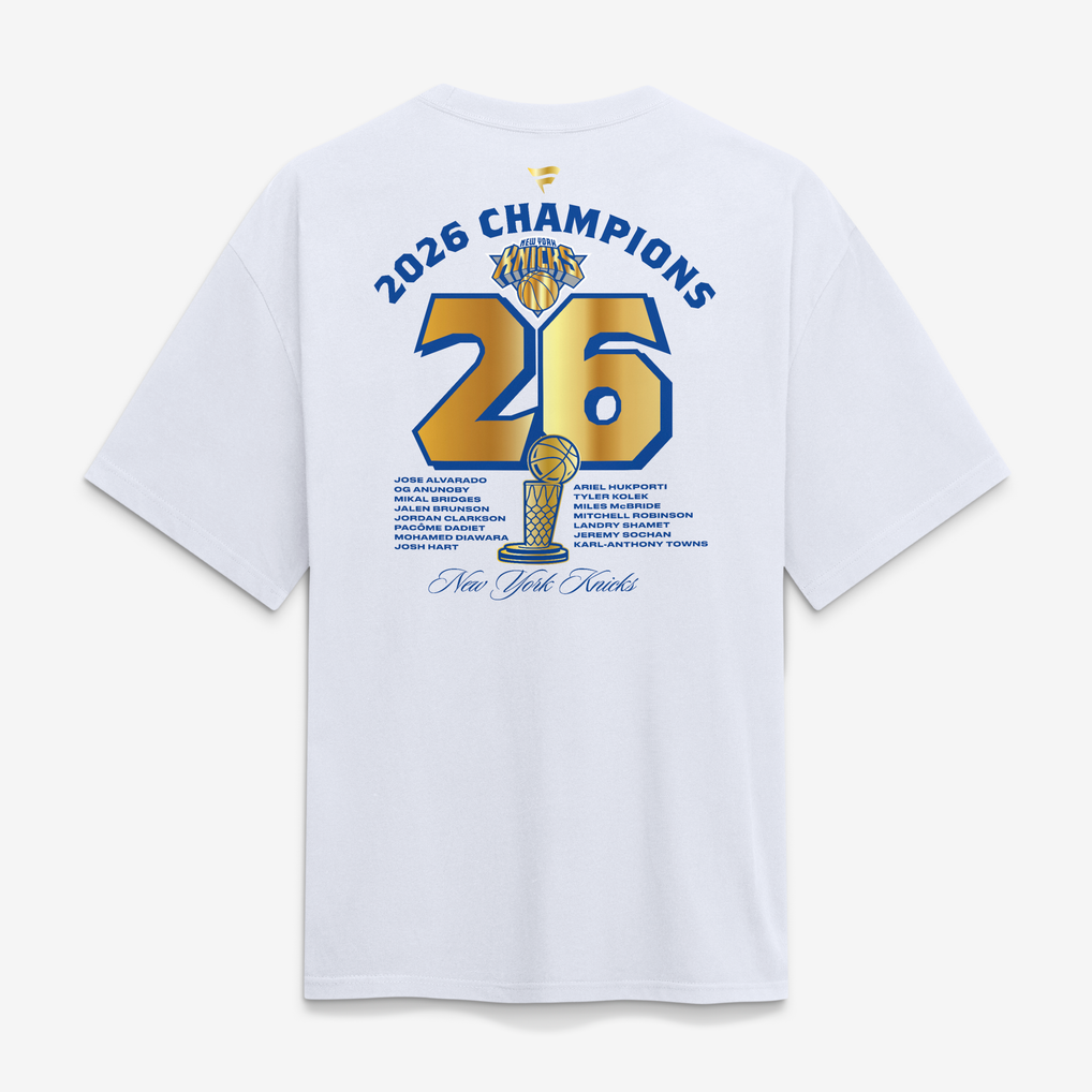 Men's New York Knicks Fanatics White 2026 NBA Finals Champions Banner ...