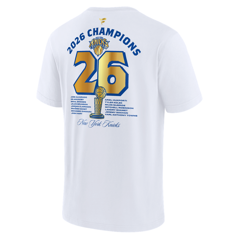 Men's New York Knicks Fanatics White 2026 NBA Finals Champions Banner ...