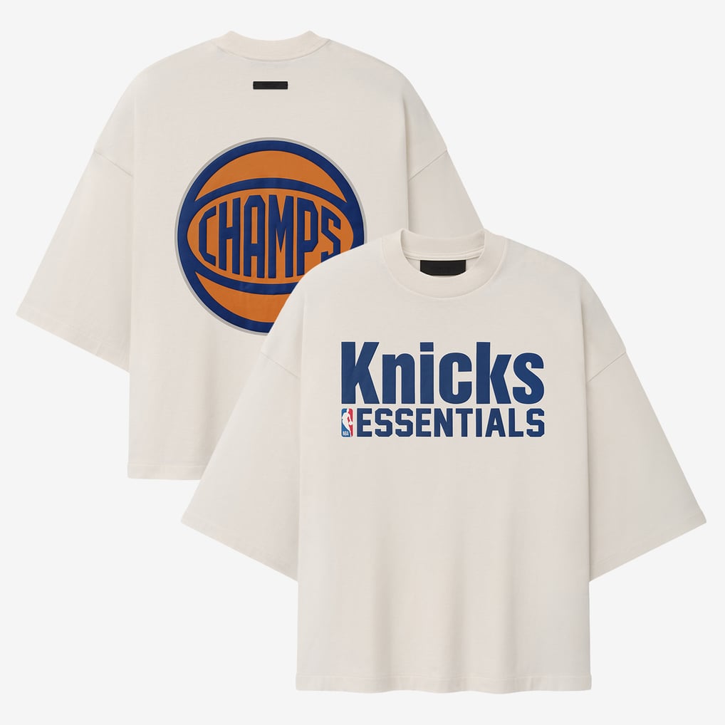 Men's New York Knicks Fear of God Cream 2026 NBA Finals Champions Merch ...