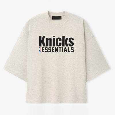New York Knicks Fear of God Merch T-Shirt - Heathered Gull Grey