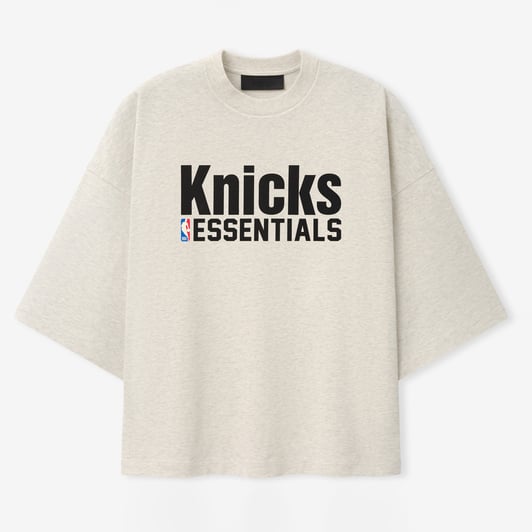 New York Knicks Fear of God Merch T-Shirt - Heathered Gull Grey