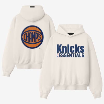 New York Knicks Fear of God 2026 NBA Finals Champions 90s Relaxed Hoodie - Light Ivory
