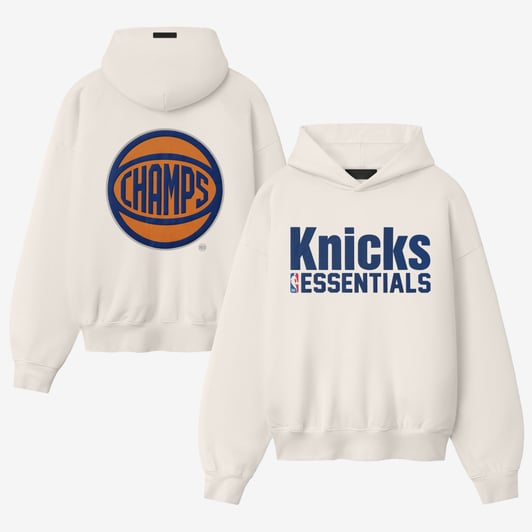 New York Knicks Fear of God 2026 NBA Finals Champions 90s Relaxed Hoodie - Light Ivory