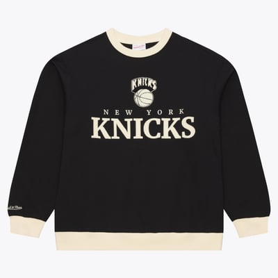  New York Knicks Mitchell & Ness Cookies & Cream Fleece Crewneck Sweatshirt - Black
