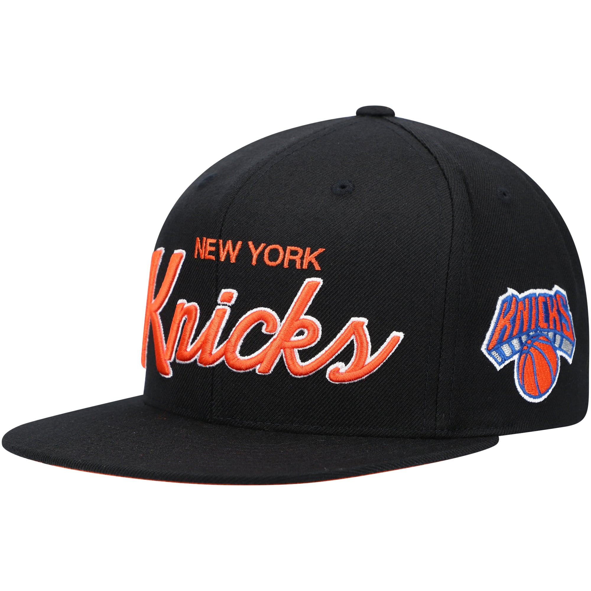 Men's New York Knicks Mitchell & Ness Black Foundation Script