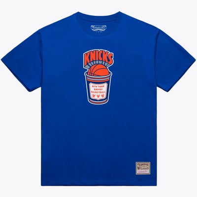 New York Knicks Mitchell & Ness Coffee Cup T-Shirt - Blue